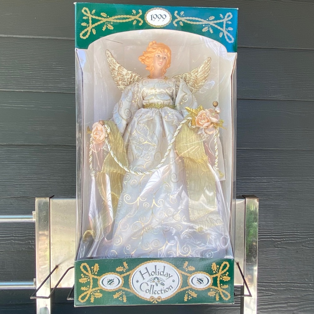Large 🎄1999 Holiday Collection 16” Christmas Angel Tree Topper Box Collectible